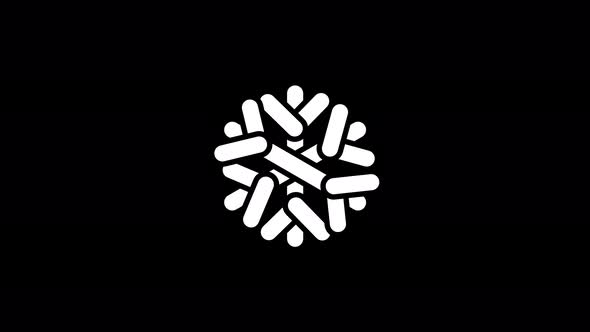 Glitch Snowball Icon on Black Background