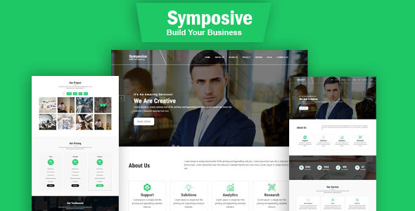 Symposive – One Page HTML Bootstrap4 Template