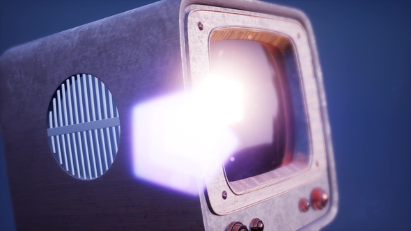 Retro TV on Blue Sky Background alt