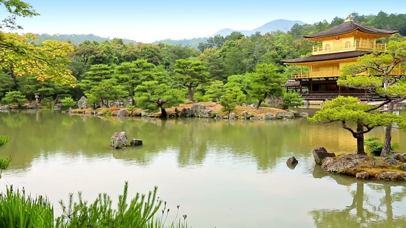 Temple of the Golden Pavilion Kinkaku-ji, Kyoto Japan