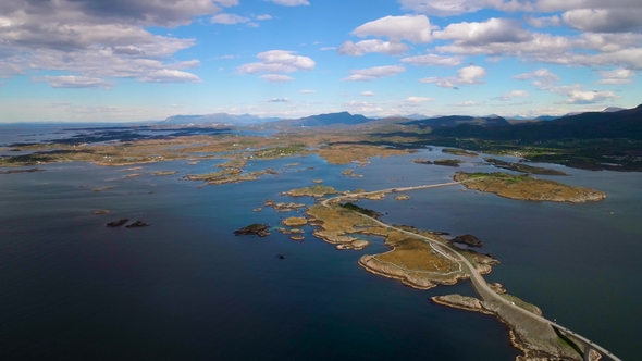 Atlantic Ocean Road Aerial Footage Norway