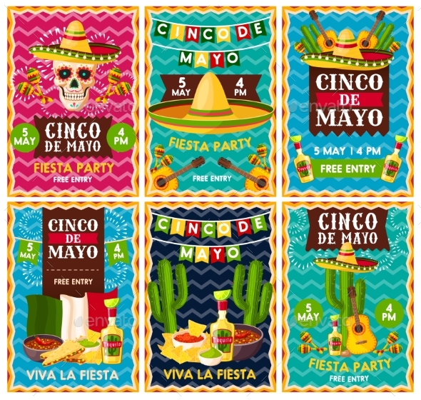 Cinco De Mayo Mexican Fiesta Party Banner Design