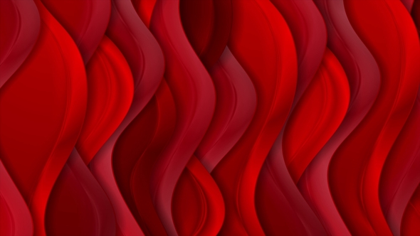 Bright Red Abstract Silk Wavy Pattern 