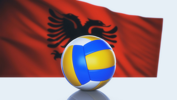 Volleyball Ball with Albania Flag alt
