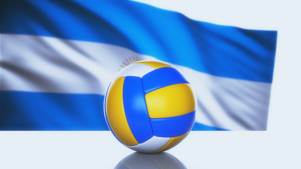 Volleyball Ball with Argentina Flag alt
