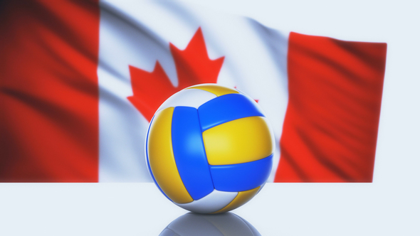 Volleyball Ball with Canada Flag alt