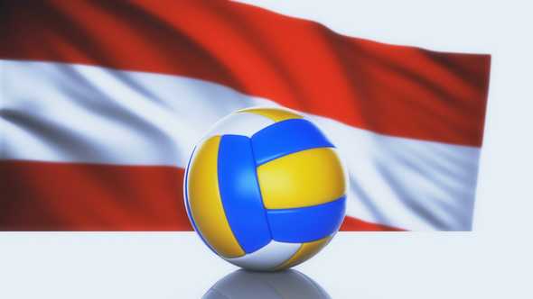 Volleyball Ball with Austria Flag alt