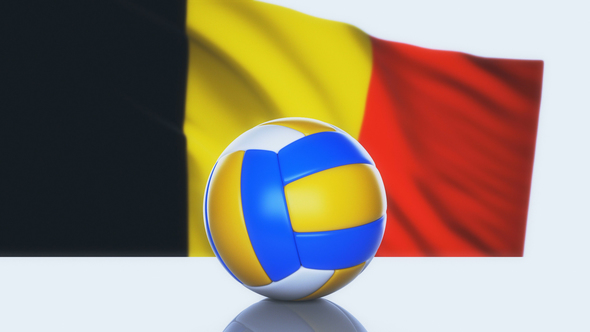 Volleyball Ball with Belgium Flag alt