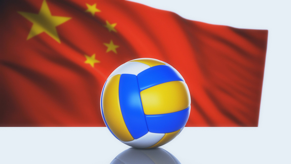Volleyball Ball with China Flag alt