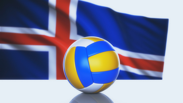 Volleyball Ball with Iceland Flag alt
