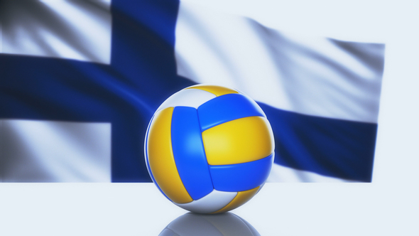Volleyball Ball with Finland Flag alt