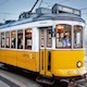 Vintage Trams Passing by In Lisbon