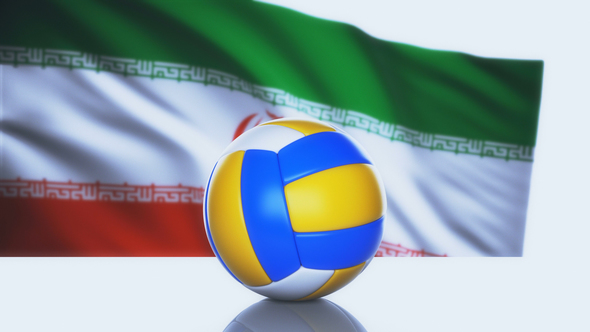 Volleyball Ball with Iran Flag alt