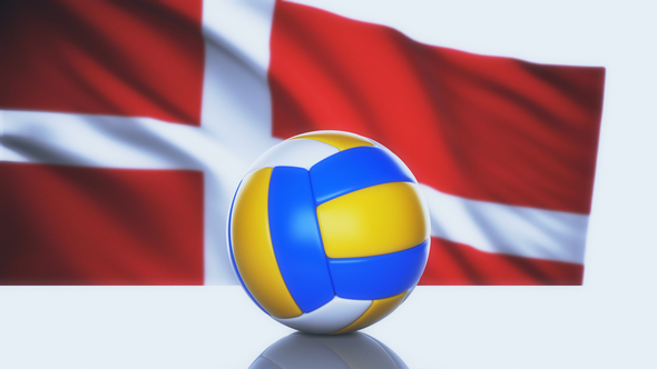 Volleyball Ball with Denmark Flag alt