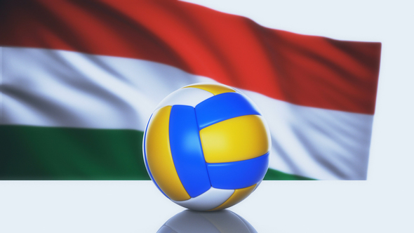 Volleyball Ball with Hungary Flag alt