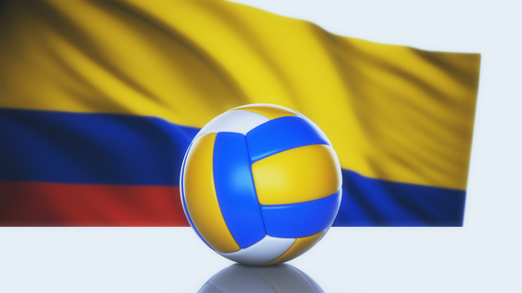 Volleyball Ball with Colombia Flag alt