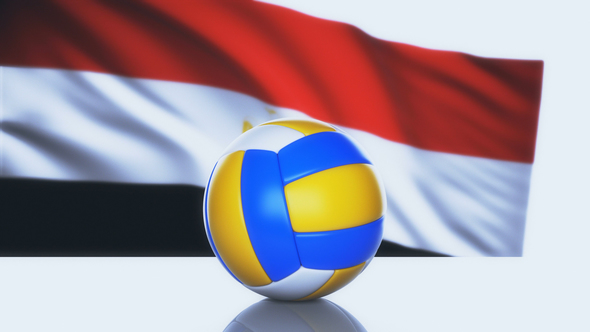 Volleyball Ball with Egypt Flag alt