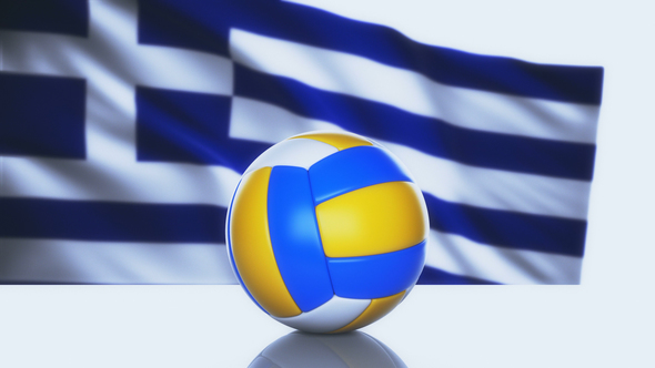 Volleyball Ball with Greece Flag alt