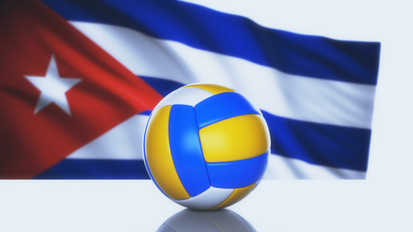 Volleyball Ball with Cuba Flag alt