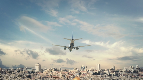 Airplane Landing Jerusalem Israel