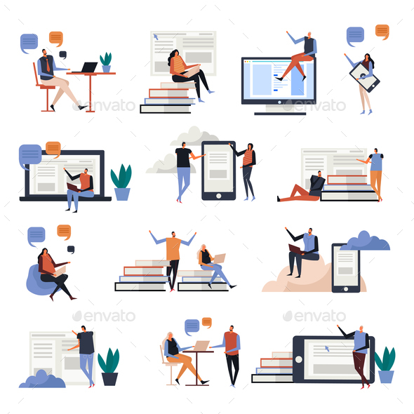 Online Education Flat Icons