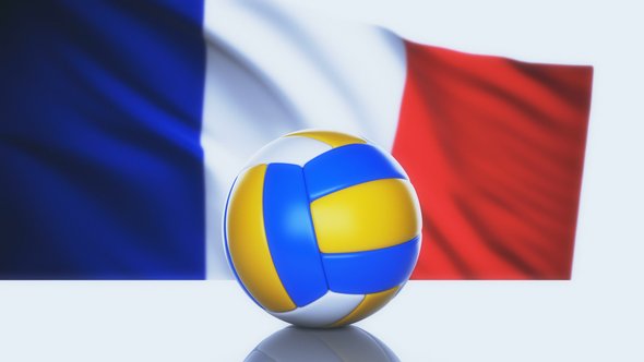 Volleyball Ball with France Flag alt