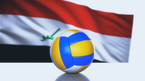 Volleyball Ball with Iraq Flag alt