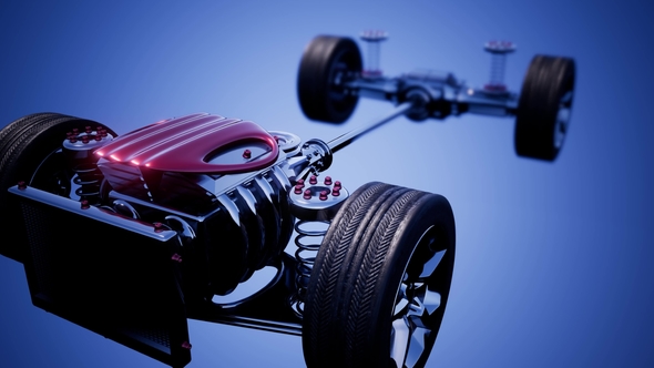 Car Chassis with Engine alt