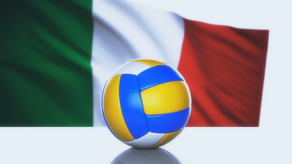 Volleyball Ball with Italy Flag alt