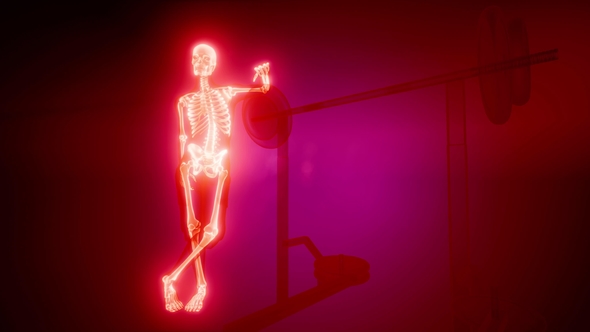 Man in Gym Room with Visible Bones alt