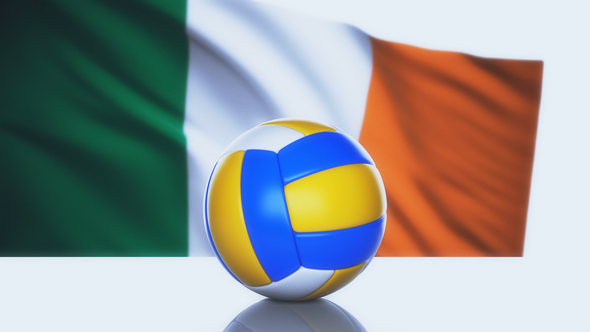 Volleyball Ball with Ireland Flag alt