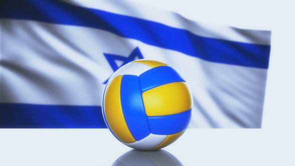 Volleyball Ball with Israel Flag alt