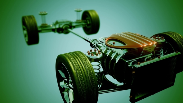 Car Chassis with Engine alt