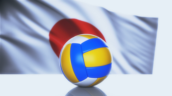 Volleyball Ball with Japan Flag alt