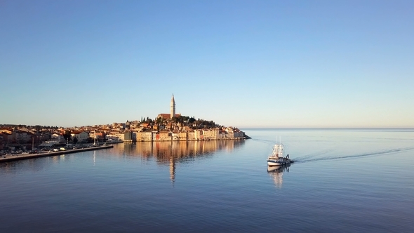 Aerial View of Rovinj, Istria, Croatia.