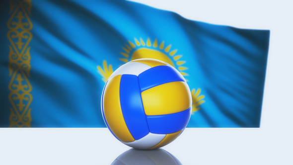 Volleyball Ball with Kazakhstan Flag alt
