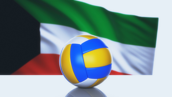 Volleyball Ball with Kuwait Flag alt
