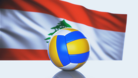 Volleyball Ball with Lebanon Flag alt