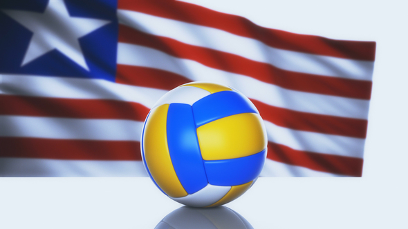Volleyball Ball with Liberia Flag alt