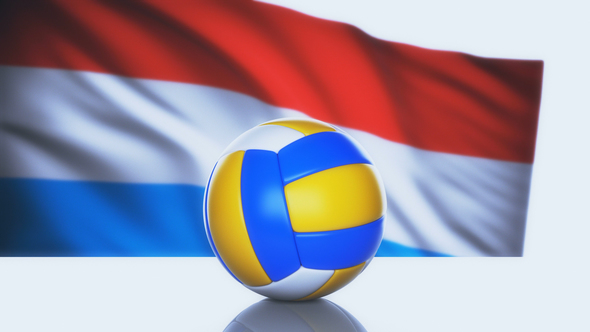 Volleyball Ball with Luxembourg Flag alt