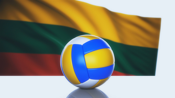 Volleyball Ball with Lithuania Flag alt