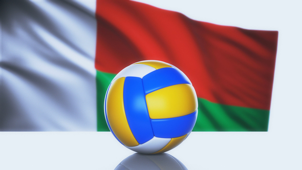 Volleyball Ball with Madagascar Flag alt
