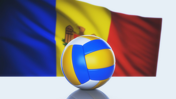 Volleyball Ball with Moldova Flag alt
