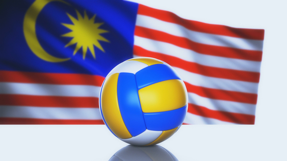 Volleyball Ball with Malaysia Flag alt
