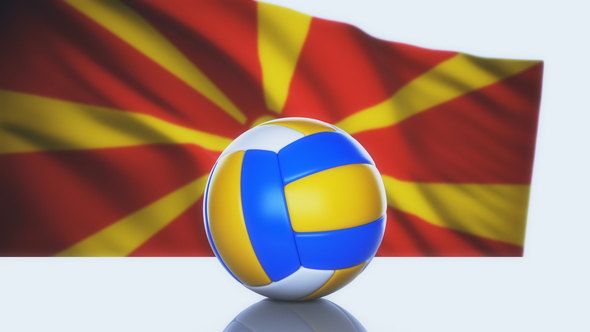 Volleyball Ball with Macedonia Flag alt