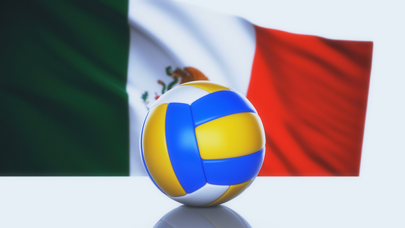 Volleyball Ball with Mexico Flag alt