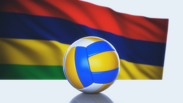 Volleyball Ball with Mauritania Flag alt