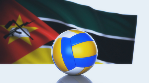 Volleyball Ball with Mozambique Flag alt