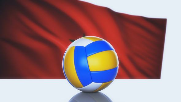 Volleyball Ball with Morocco Flag alt