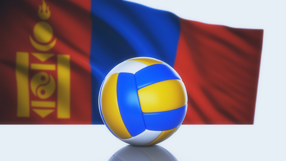 Volleyball Ball with Mongolia Flag alt